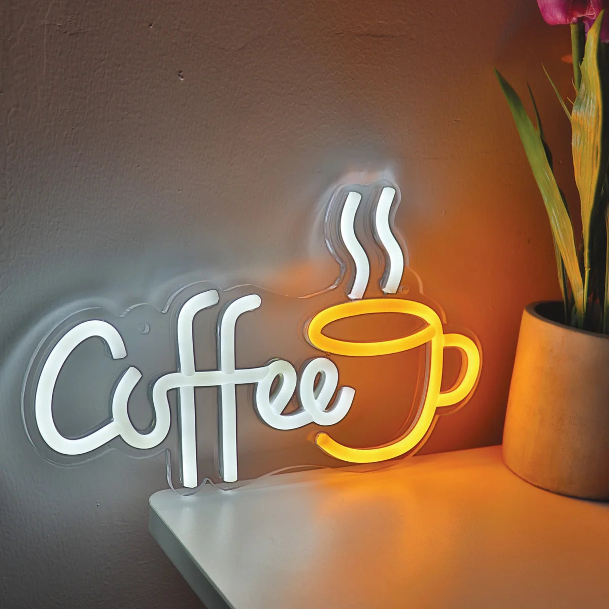 Néon "Coffee" avec Tasse - Décoration Lumineuse pour Cafés et Intérieurs