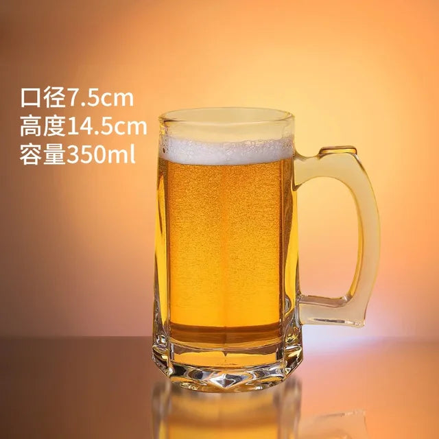 Verre à Bière Transparent de Grande Capacité, Incassable, pour Lait, Café, Jus, Eau, Bar, pour ixà Domicile, Karaoké, 410ml