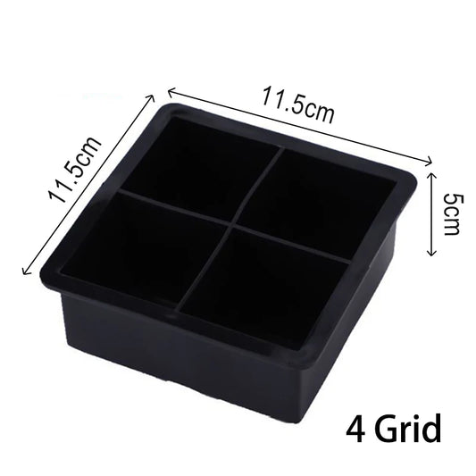 4/6/8/15 Grid Big Ice Tray Mold Box Large Food Grade Silicone Ice Cube Square Tray Mold Diy Bar Pub Wine Ice Blocks Maker Model